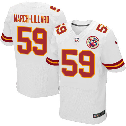 Men's Elite Justin March-Lillard Nike Jersey White Road - #59 NFL Kansas City Chiefs